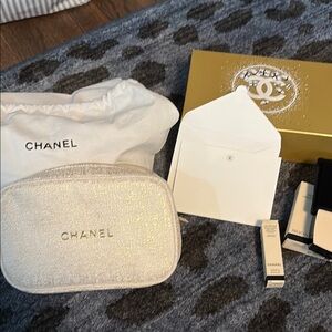 CHANEL Shimmering Gold Pouch Set